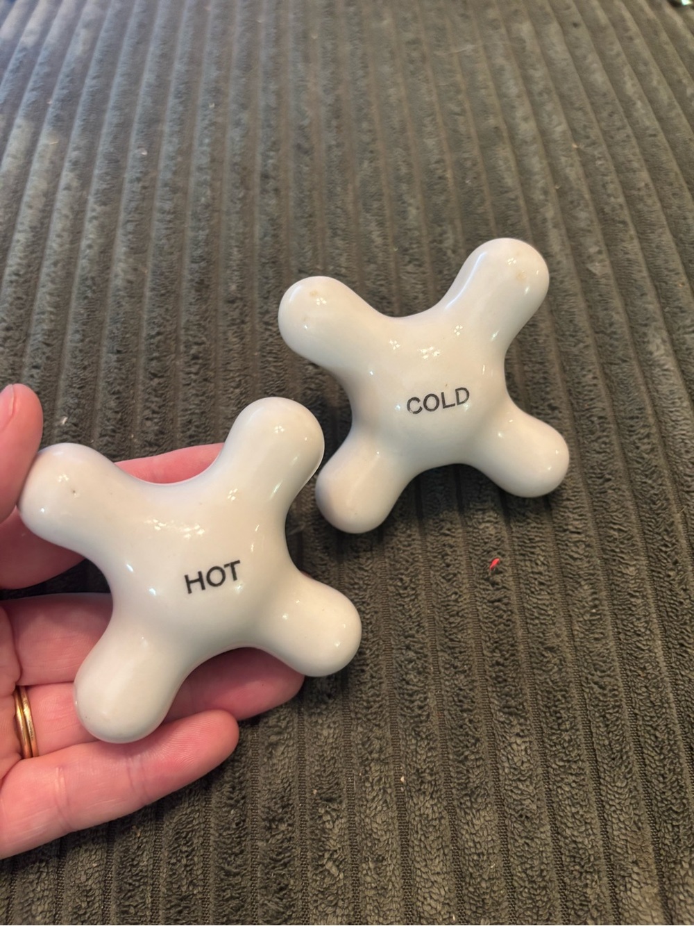 vintage porcelain cross faucet handles
